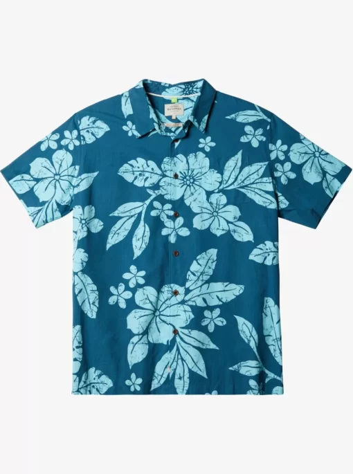 Mens Quiksilver Shirts & Polos | Waterman Aqua Flower Short Sleeve Shirt