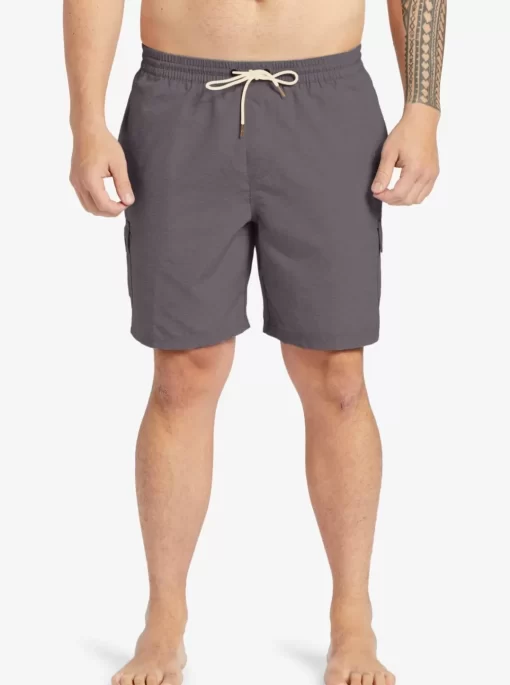 Mens Quiksilver Elastic Waist | Waterman Balance 18" Volleys