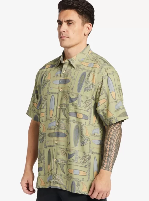 Mens Quiksilver Shirts & Polos | Waterman Long Boards Woven Shirt