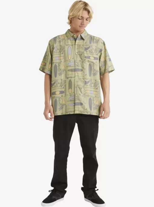 Mens Quiksilver Shirts & Polos | Waterman Long Boards Woven Shirt