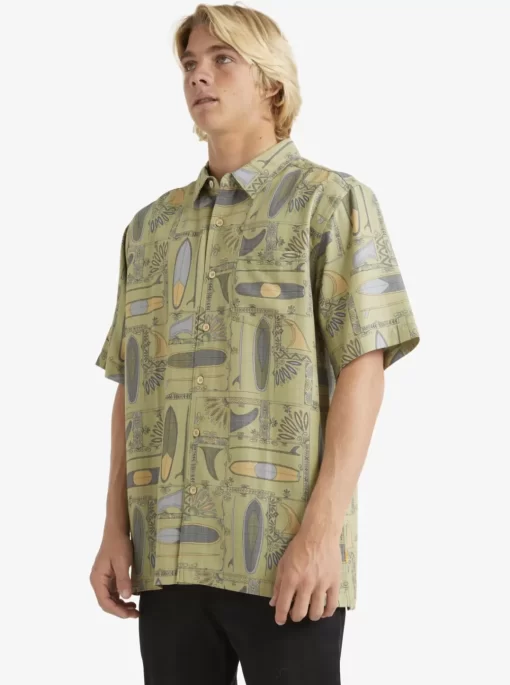 Mens Quiksilver Shirts & Polos | Waterman Long Boards Woven Shirt