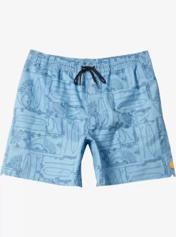 Mens Quiksilver Elastic Waist | Waterman Longboard Volley 17" Elastic Waist Shorts