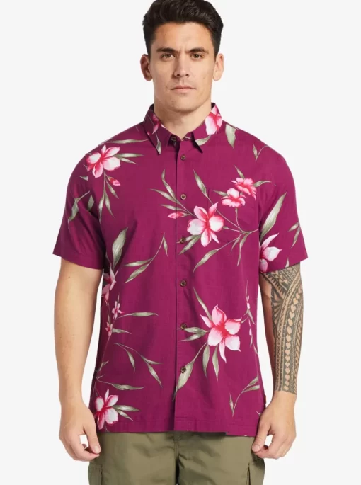 Mens Quiksilver Shirts & Polos | Waterman Night Bloomer Woven Shirt